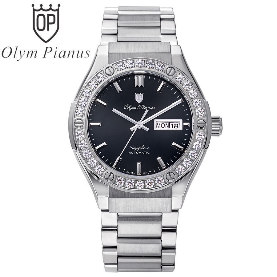Đồng hồ nam dây kim loại chính hãng Olym Pianus OP990-45 OP990-45ADGS đen