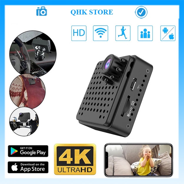 Camera mini wifi W18 1080p giám sát, an ninh, hồng ngoại quay ban đêm, pin 4-6 giờ, kết nối wifi không dây
