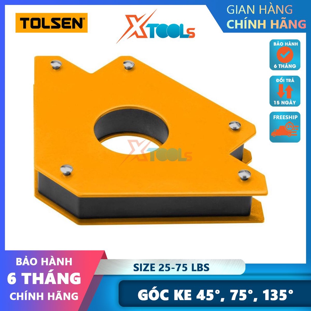 Ke góc nam châm 25LBS 50LBS 75LBS TOLSEN, ke góc hàn 3 góc định hình góc vuông 90° khi hàn, định hình[CHÍNH HÃNG][XTOOLS