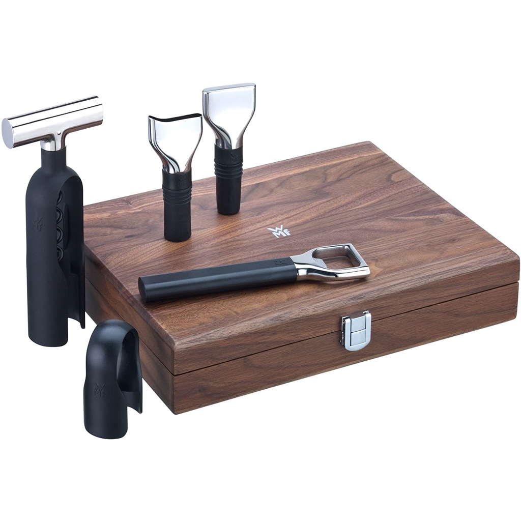 Set dụng cụ mở rượu WMF Baric Sommelier Set 5 món hộp gỗ [nhập Đức chính hãng]