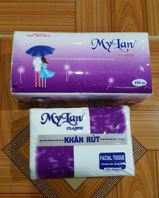 Lốc 8 gói Khăn giấy rút MyLan 450 tờ