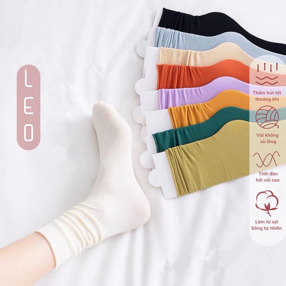 Tất nhún Hàn Quốc, vớ nhún cao cổ vải mềm không dị ứng da