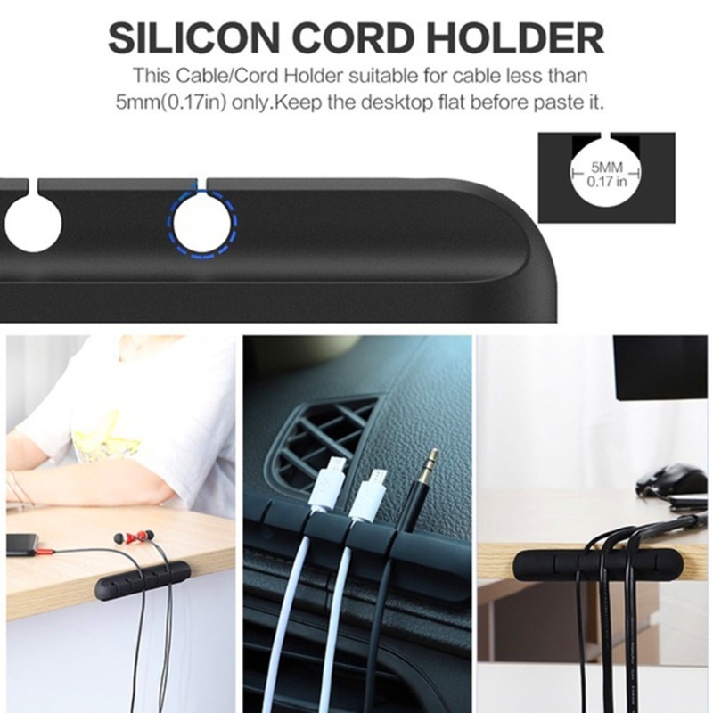 Dụng Cụ Kẹp Cố Định Dây Cáp Chuột Máy Tính Bằng Silicone Để Bàn