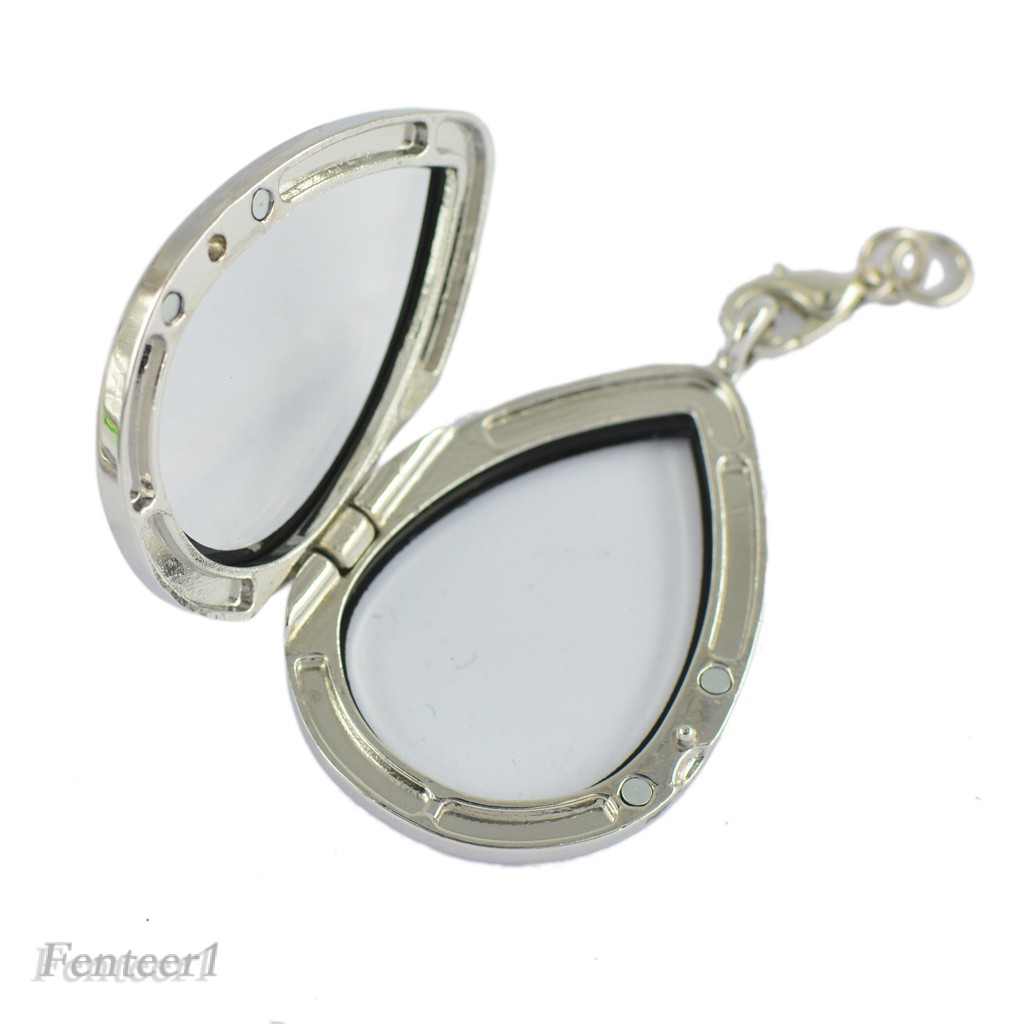 [FENTEER1] 2pcs Living Memory Glass Locket Jewellery Pendant Necklace Floating Charm