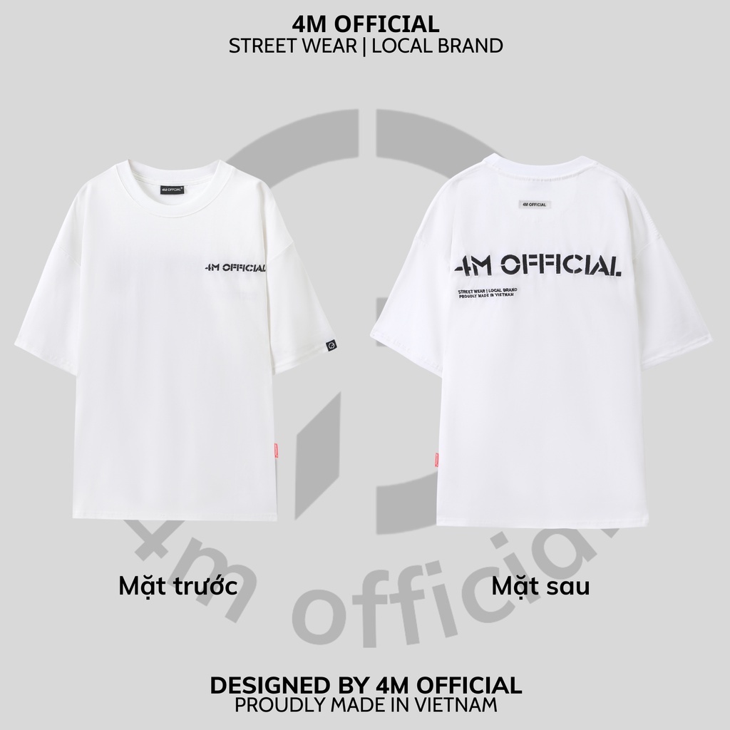 Áo thun tay lỡ tee basic 4M OFFICIAL, Áo thun form rộng unisex nam nữ