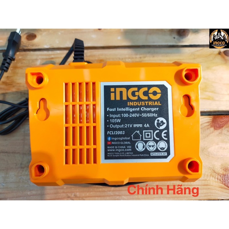 INGCO Sạc nhanh 20V FCLI2003