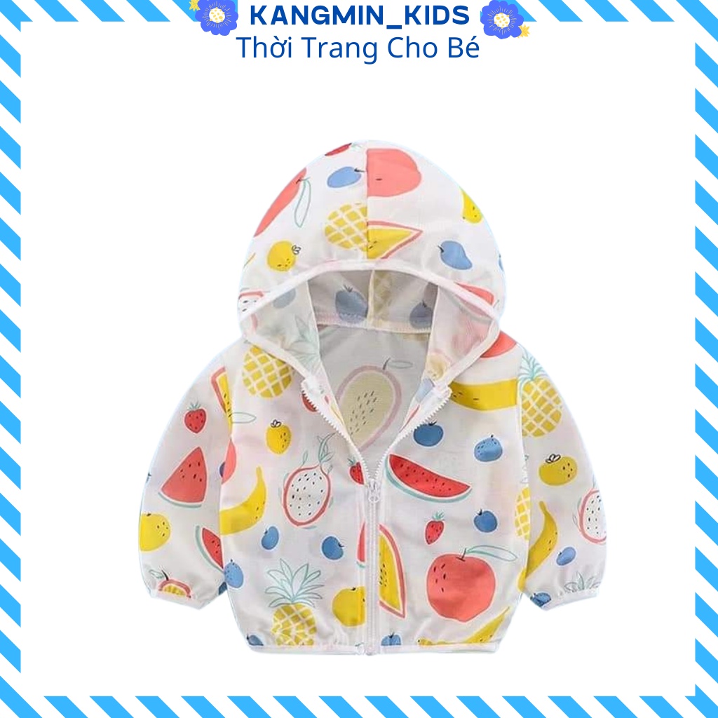 Áo chống nắng cho bé trai bé gái Kangmin kids, áo khoác cho bé trai bé gái in hoạ tiết cực yêu cho bé từ 6- 20kg