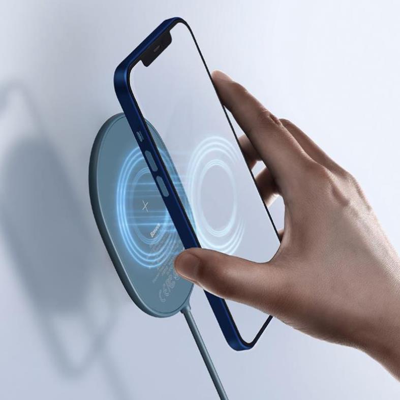 Đế sạc nhanh không dây 15W baseus chính hãng siêu mỏng cho iphone 12- WXQJ-01