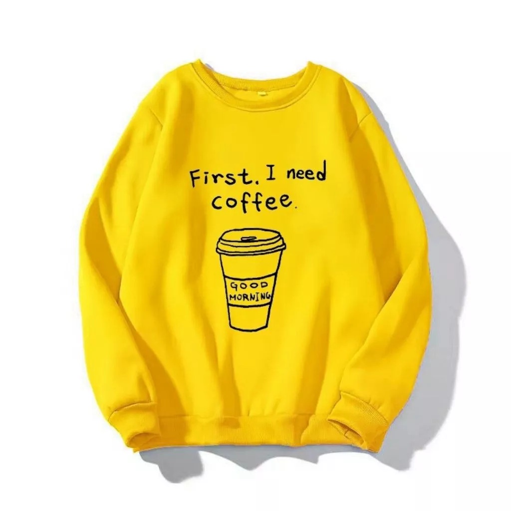 Áo sweater nỉ unisex form rộng Coffee nam nữ phong cách ulzzang Wind chất đẹp giá sĩ