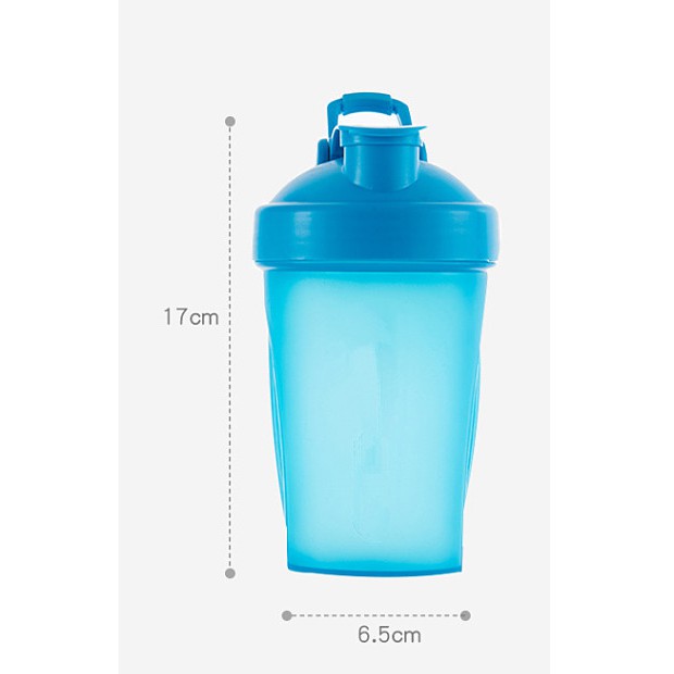 Bình Lắc Protein 400-500ml Bằng Nhựa Có Bóng Thép Không Gỉ