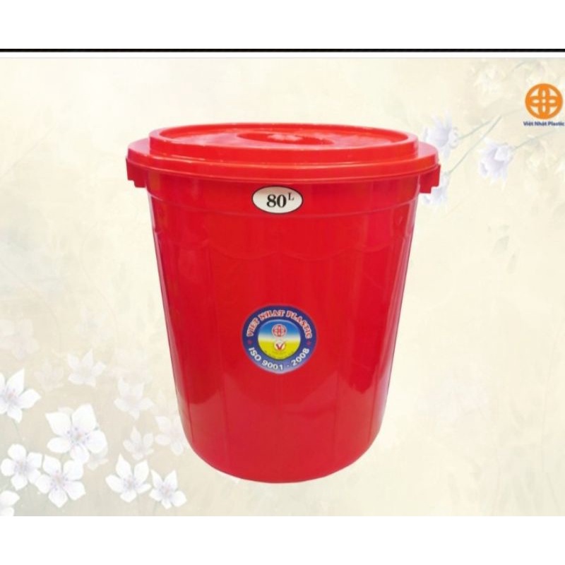 THÙNG NHỰA TRÒN CÓ NẮP ĐẬY VIỆT NHẬT CÁC CỠ 25L/35L/50L/60L