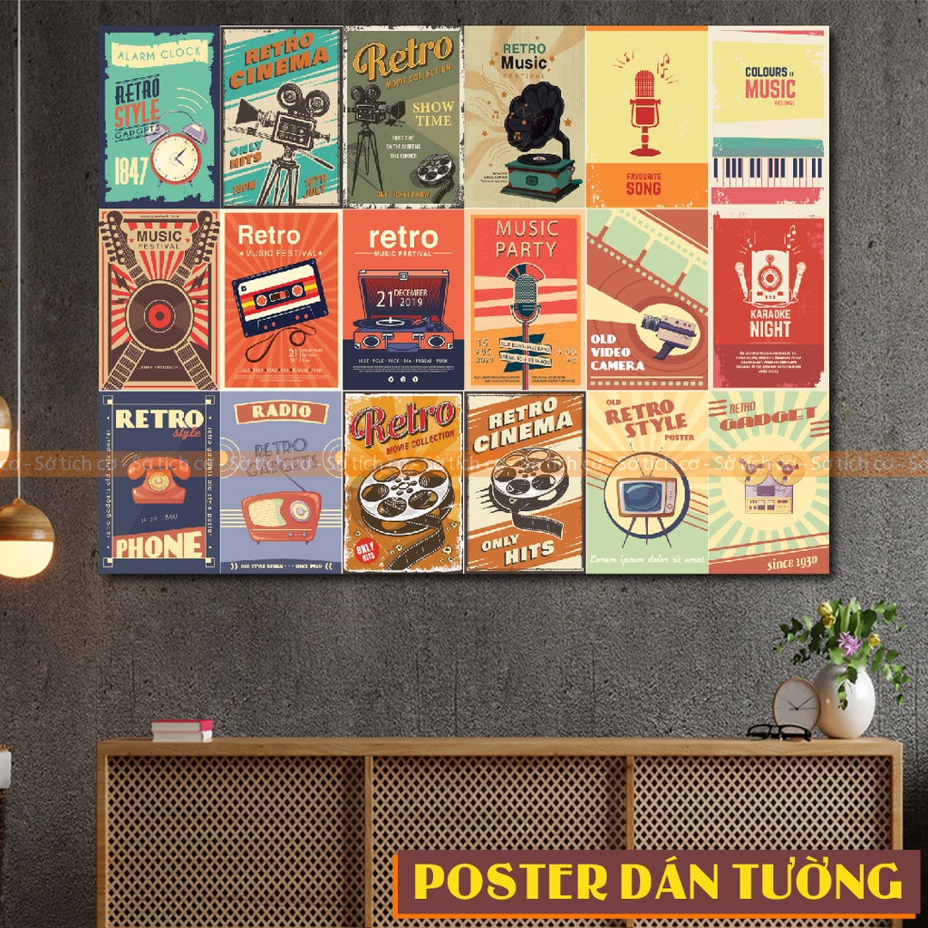 Poster dán tường decal khổ A4 A5 trang trí phòng, cửa hàng, salon,… chủ đề Retro MSP: PT08