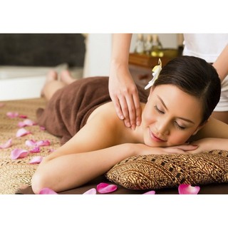 Tranh dán tường 3D SPA - vải lụa phủ kim sa (Kích thước theo yêu cầu)