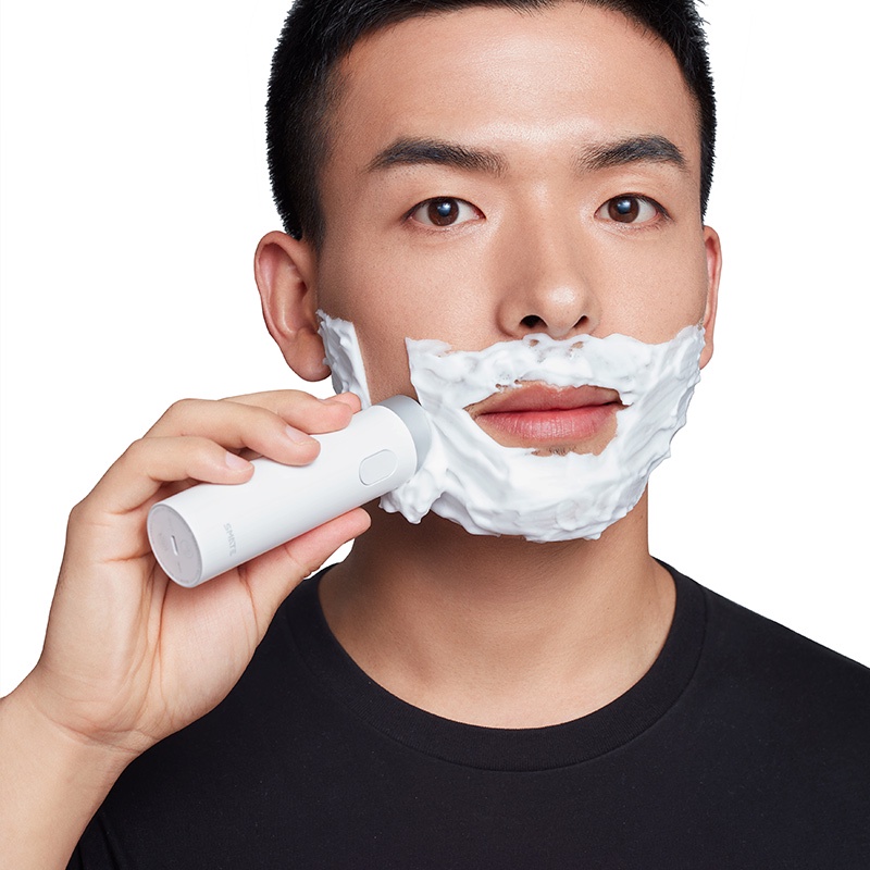 Máy Cạo Râu Mini Smate ST-R102C - Lưỡi Cạo Xoáy 3 Lá - Vỏ Kim Loại Sang Trọng - Sạc Nhanh Type-C - Full Kháng Nước IPX7