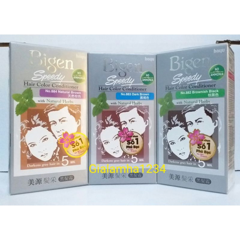 (PHỦ BẠC 100%) Thuốc Nhuộm Tóc Bigen Speedy Hair Color Conditioner nhập khẩu chính hãng công ty