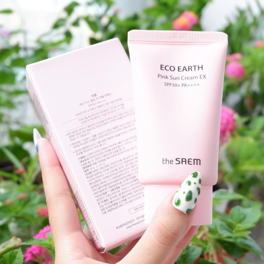 Kem chống nắng The Saem eco earth oower pink sun cream SPF50+ PA++++ 50ml