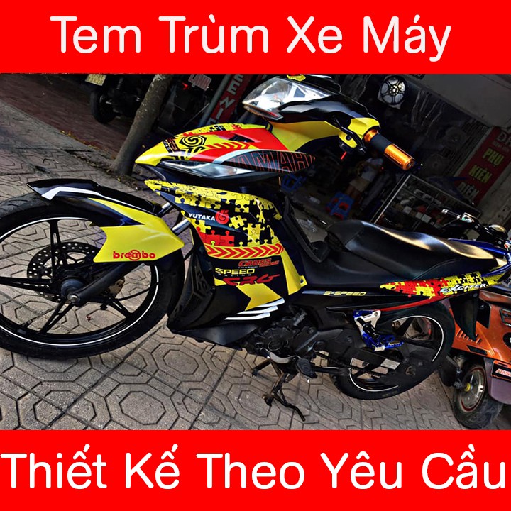 Tem Trùm Xe Exciter 135 SPEED Vàng Đen