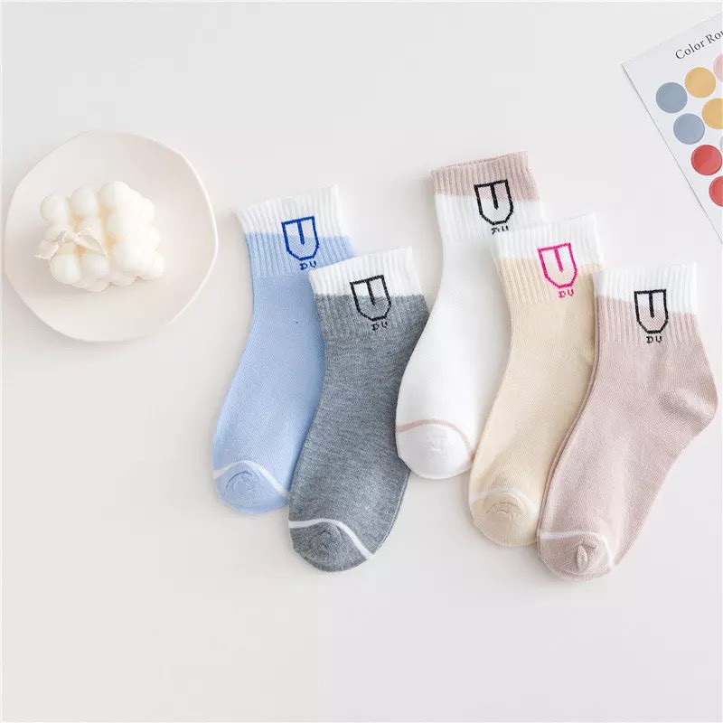 Tất Nữ TẶNG QUÀ SET 5 Đôi Tất Cotton Nữ Cổ Cao mềm mại thoải mái  Tất nữ phối đồ theo phong cách Hàn Quốc mã Y1