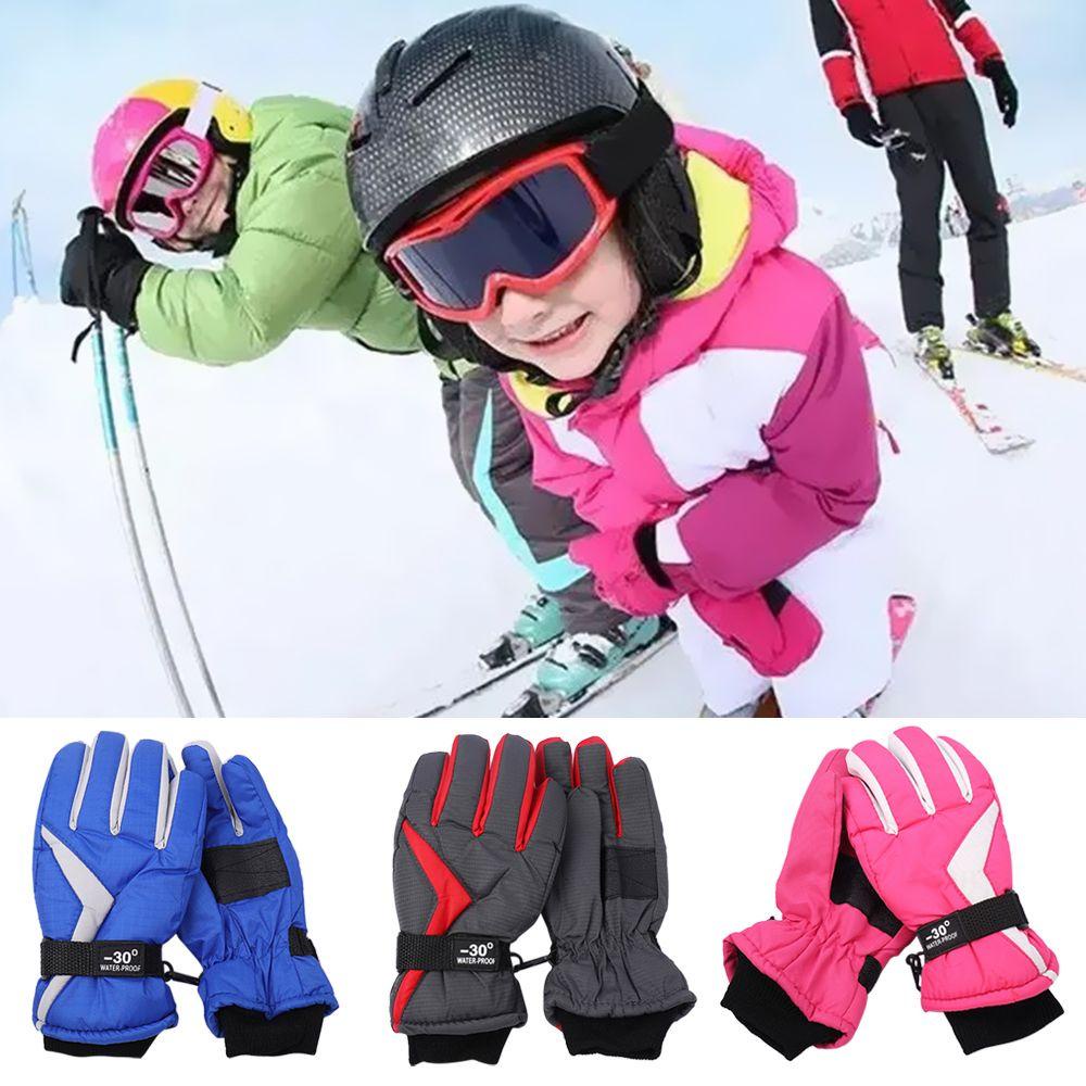 Găng Tay Trượt Tuyết Dày Dặn Ấm Áp In Họa Tiết Hoạt Hình Dễ Thương Cho Bé