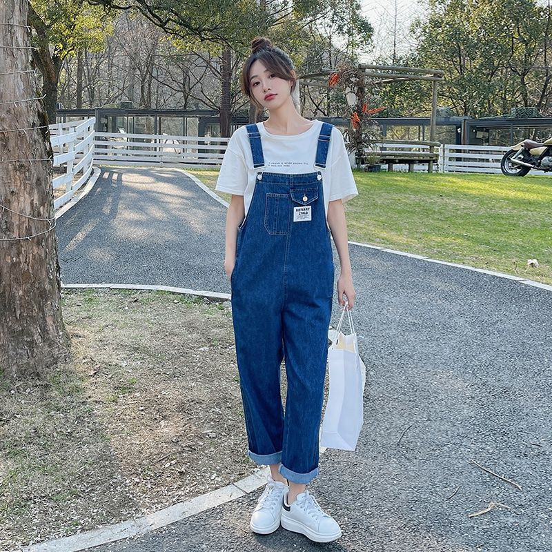 Quần Yếm Jean Ống Rộng Phong Cách Hàn Quốc Trẻ Trung Dành Cho Nữ