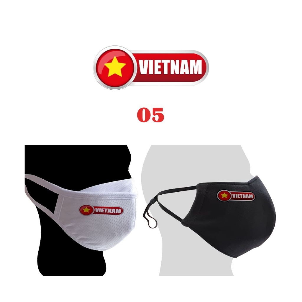 Khẩu Trang Vải IN cờ đỏ sao vàng (Màu cờ Việt Nam)