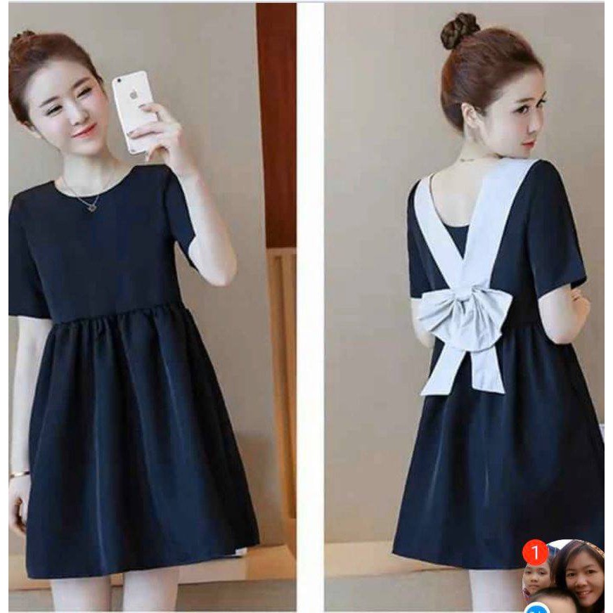 ( ẢNH THẬT) VÁY BẦU CÔNG SỞ W126 DÁNG SUÔNG MẶC BẦU VÀ SAU SINH