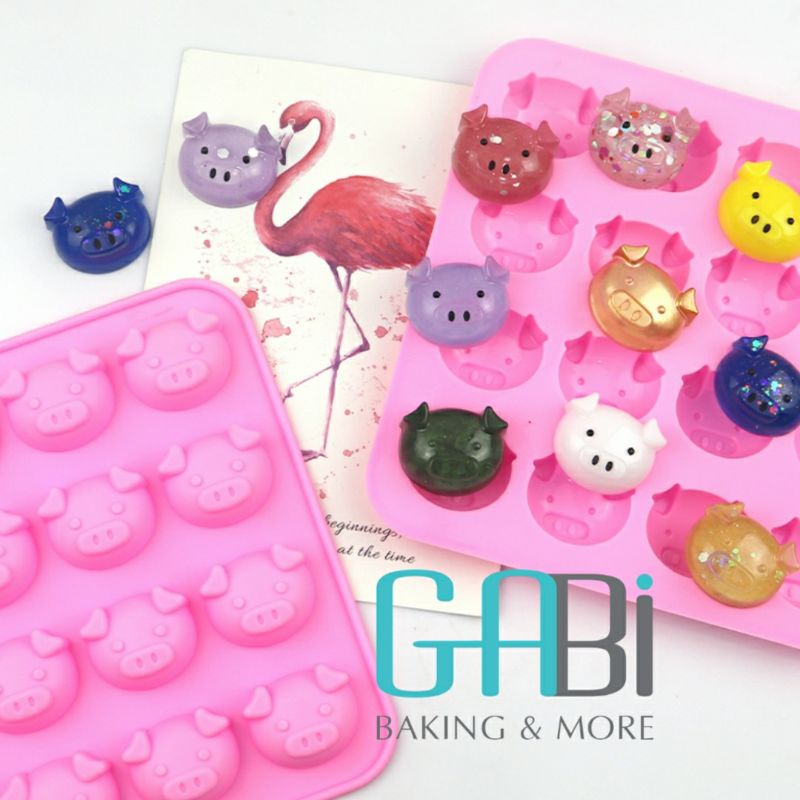 Khuôn socola silicon hình mặt heo