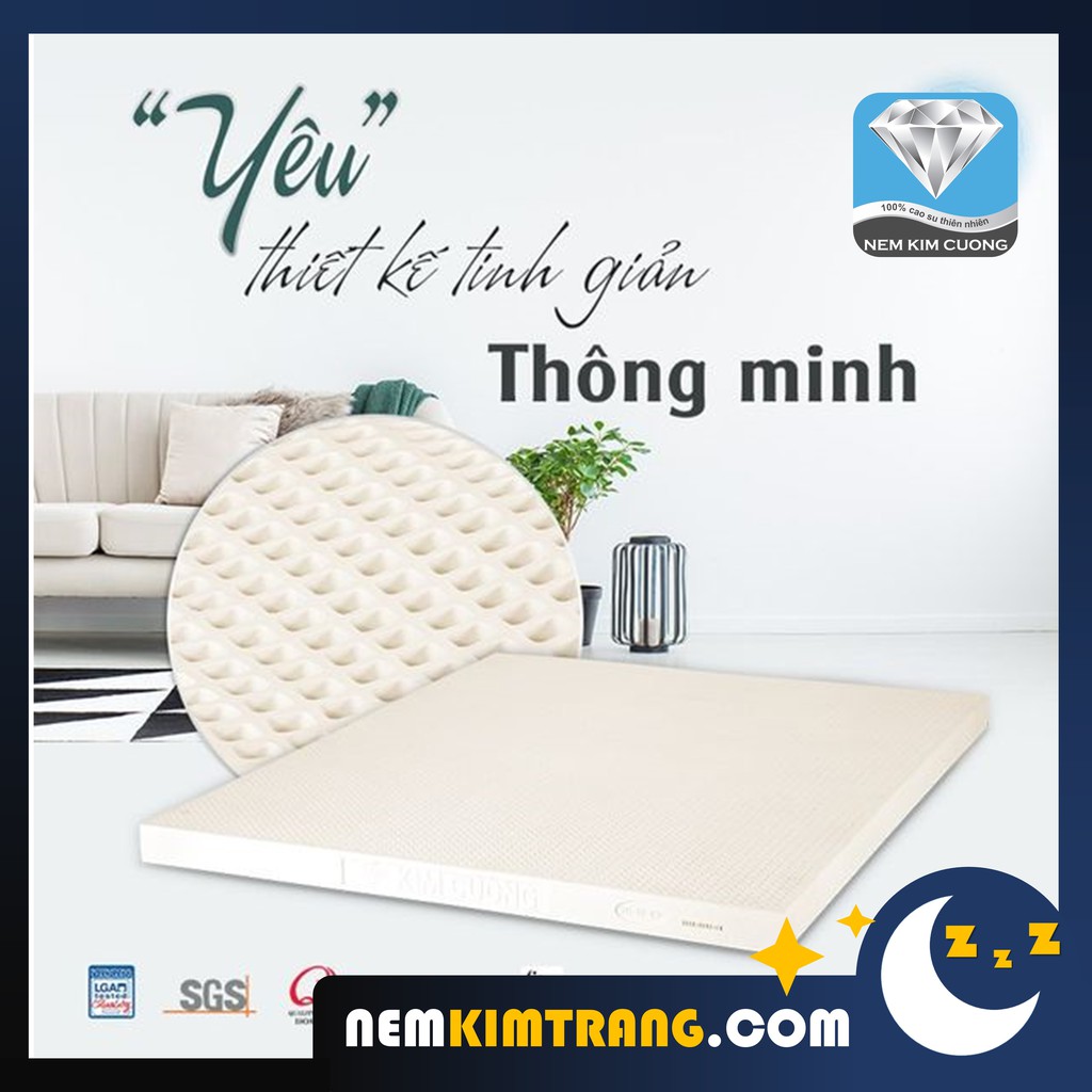 [FREE SHIP] Nệm cao su thiên nhiên Happy Gold Kim Cương