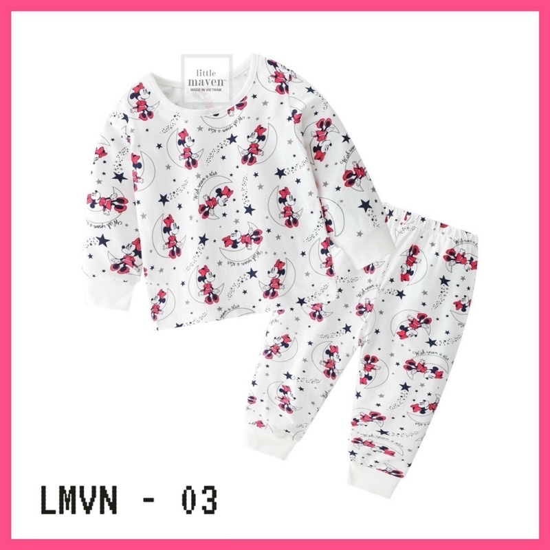 Bộ dài tay Little maven cho bé gái size từ 12-24 cân