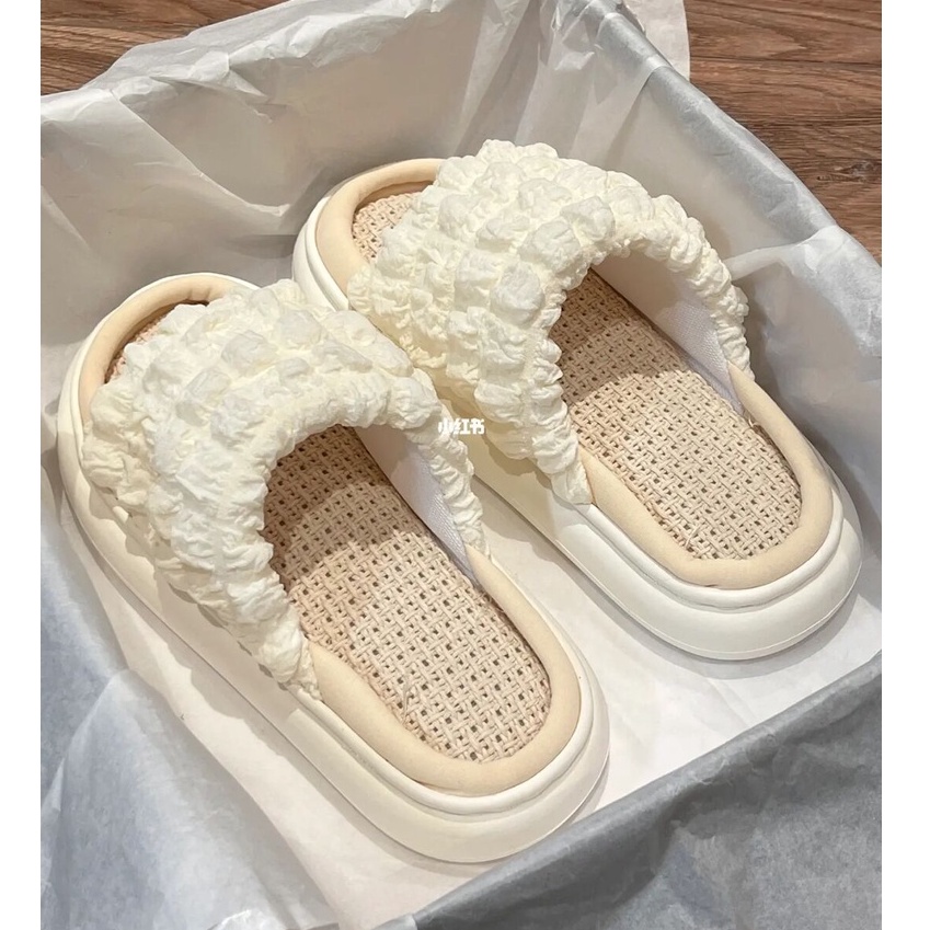 Dép Quai Ngang Quai Vải Dệt Cói Thoáng Khí