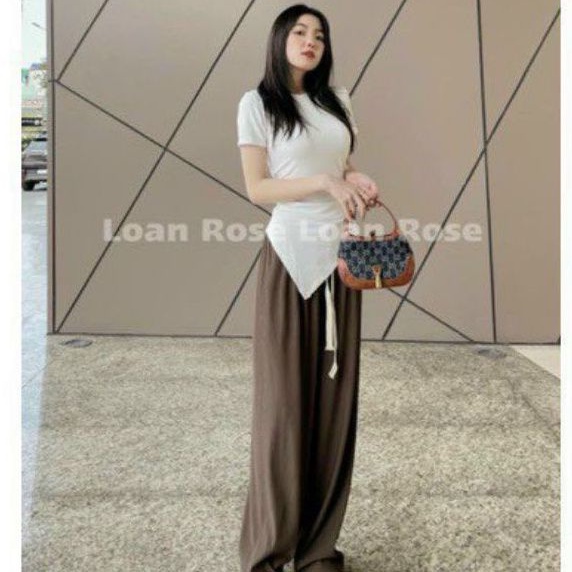 Áo thun tay ngắn  kiểu vạt nhọn rút dây hông hot trend (Tv-A15