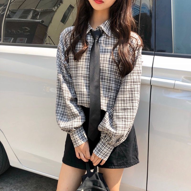 Áo Len Không Tay Form Rộng Họa Tiết Sọc Caro In Chữ Phong Cách Hàn Quốc