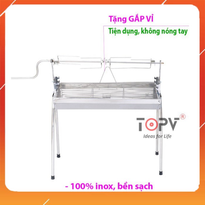 Bếp nướng than hoa ngoài trời 2 in 1 TopV DNL, lò nướng than hoa không khói, nướng thịt, nướng gà vịt - Mekongtech1