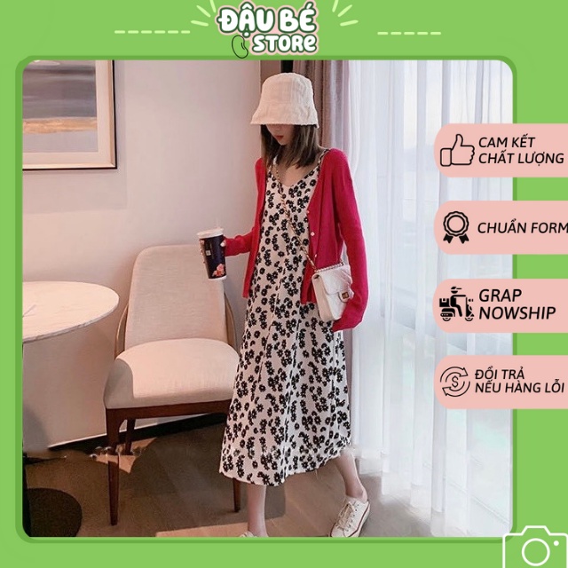 Váy Suông Dài Hai Dây In Họa Tiết Hoa Cúc Đáng Yêu Cho Nữ - Daube - V018