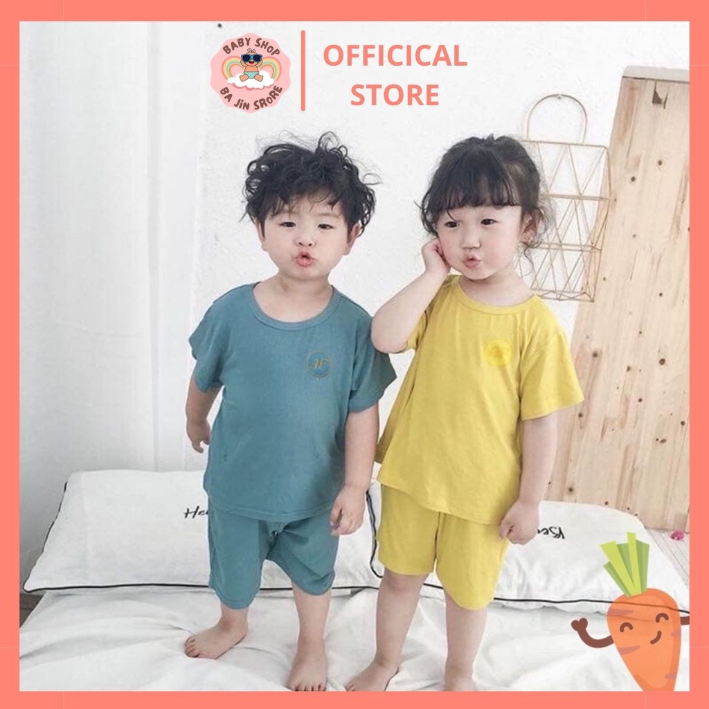 Đồ Bộ Bé Trai Bé Gái Minky Mom Bộ Cộc Tay Chất Vải Thun Lạnh Cho Bé Mặc Nhà Mùa Hè Shop Ba Jin BJ025