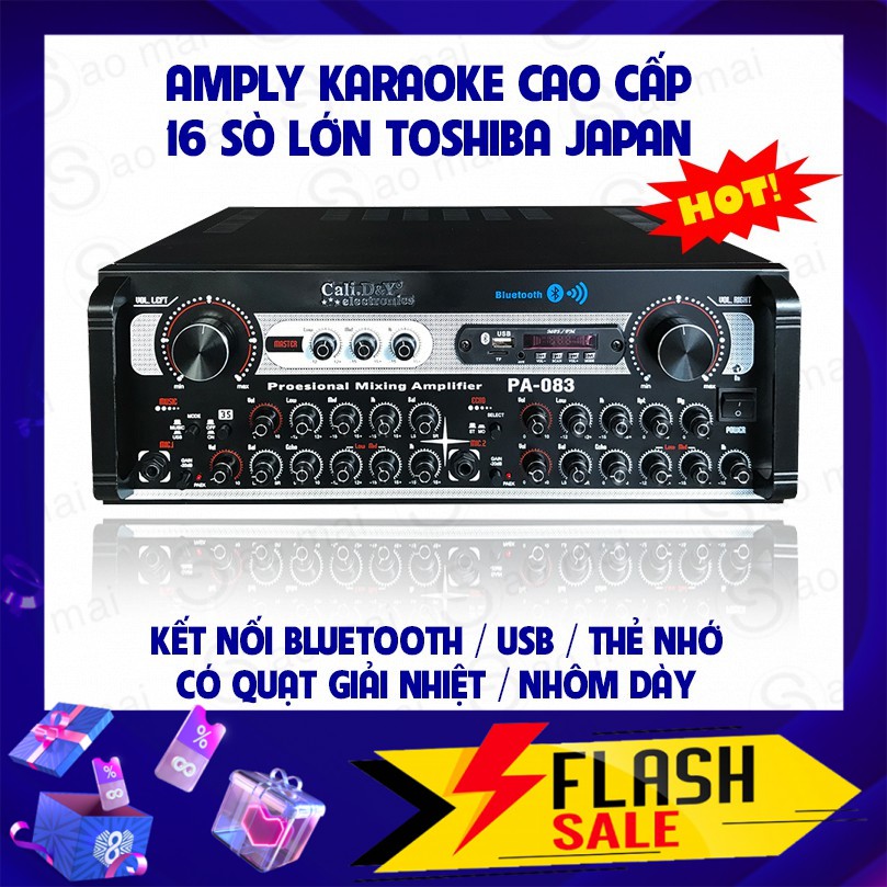 Amply 16 sò lớn Toshiba nhật bản, Ampli Bluetooth Sân Khấu Hội Thảo Karaoke Gia Đình Cali.D&Y PA-083 - Kết nối Bluetooth