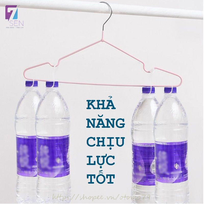 Móc Phơi Quần Áo Bọc Nhựa Chống Trôi Đồ Với Khung Thép Đàn Hồi Siêu Chắc