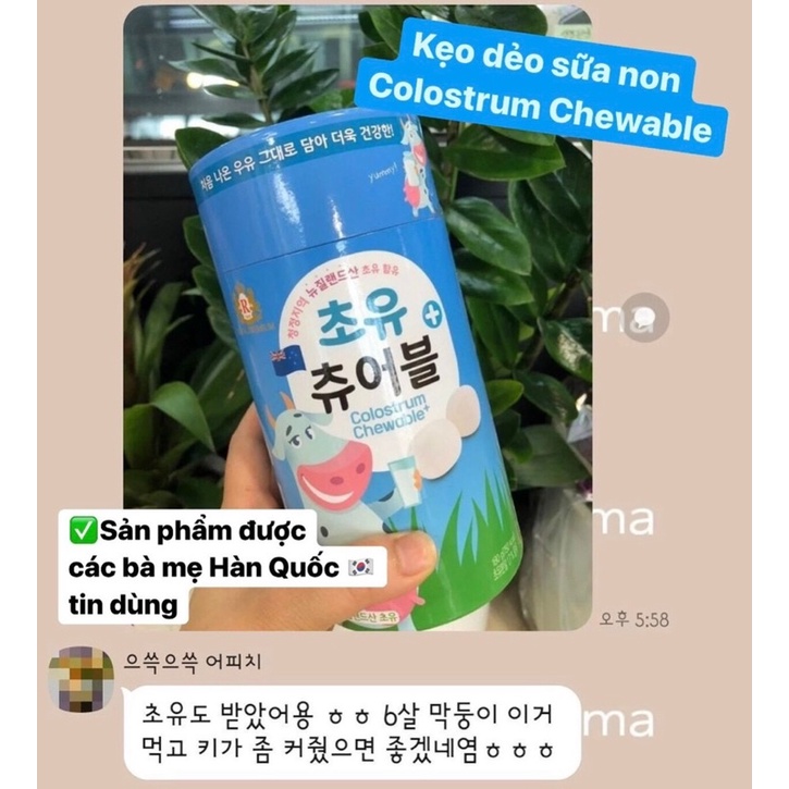 KẸO MEN TIÊU HÓA SỮA BÒ COLOSTRUM CHEWABLE HÀN QUỐC  - SIÊU NGON DATE 12/2023