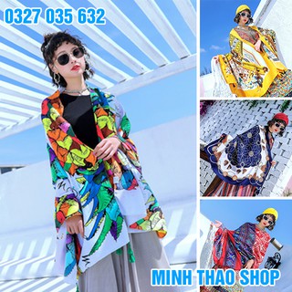 Khăn Quây Boho Đi Biển - Khăn Choàng Thổ Cẩm Du Lịch Loại To 100x180cm