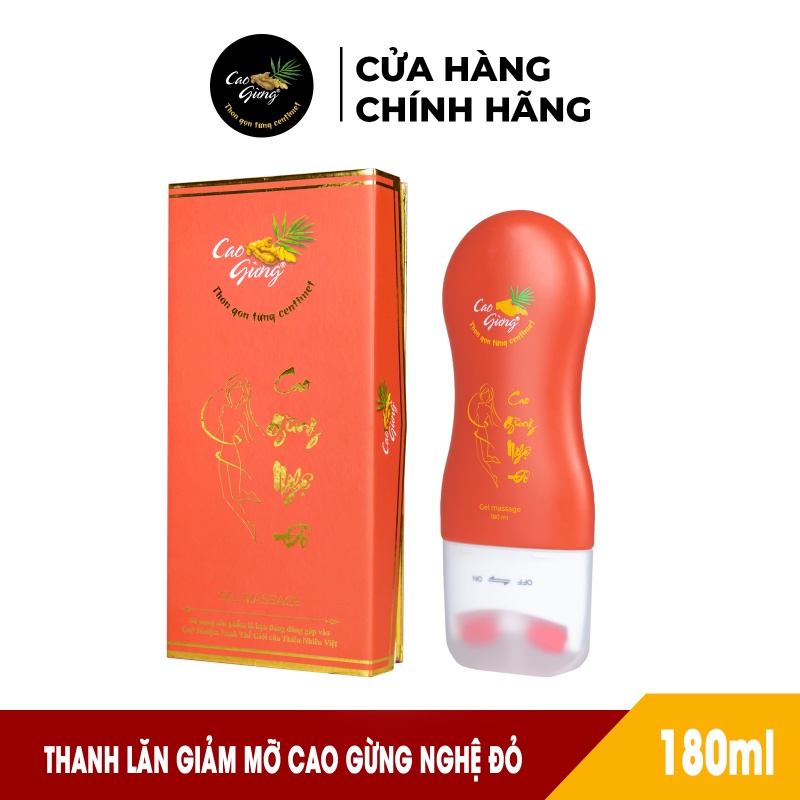Thanh lăn cao gừng tan mỡ bụng gel massage nghệ đỏ Thiên Nhiên Việt chính hãng 180ml đánh tan mỡ bụng nhanh chóng