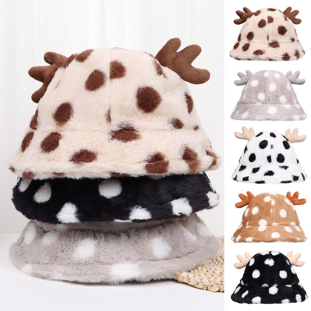 Mũ Bucket Lông Giả Mềm Mại Thời Trang Mùa Đông Xinh Xắn