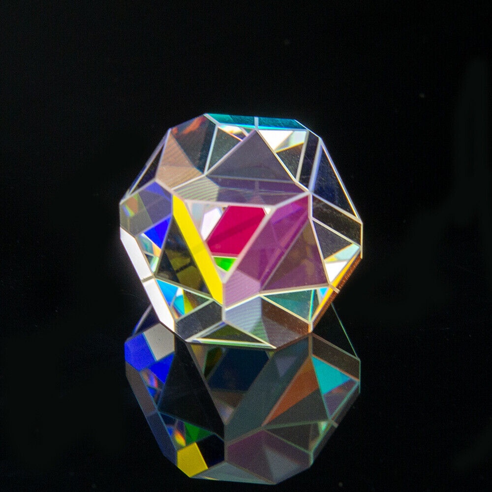 1 Khối Lập Phương Pha Lê Lăng Kính Chéo Dichroic Lăng Kính Xúc Xắc Bát Giác Chùm Bộ Kết Hợp Trang Tr