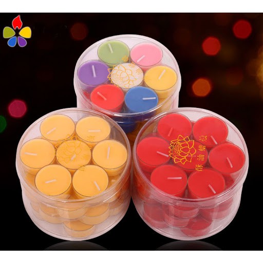 hộp 50 viên nến tealight xếp hình trái tim trang trí cầu hôn