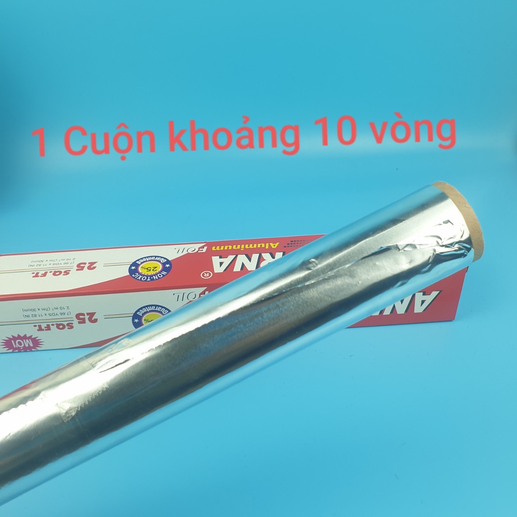 Giấy bạc nướng thực phẩm dài 5m, Cuộn giấy bạc nướng thịt cá ALu