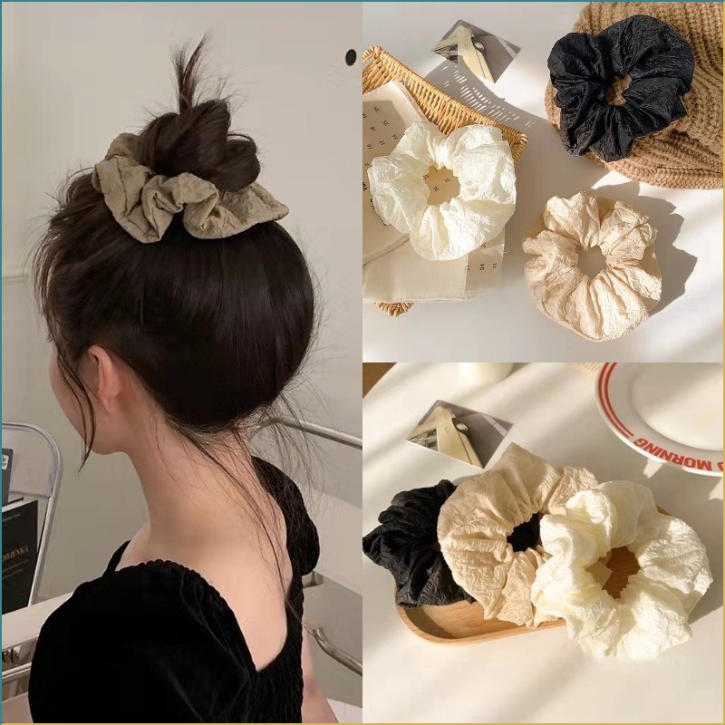 Dây Buộc Tóc Cao Su Co Giãn Nhiều Màu Sắc Phong Cách Retro Pháp