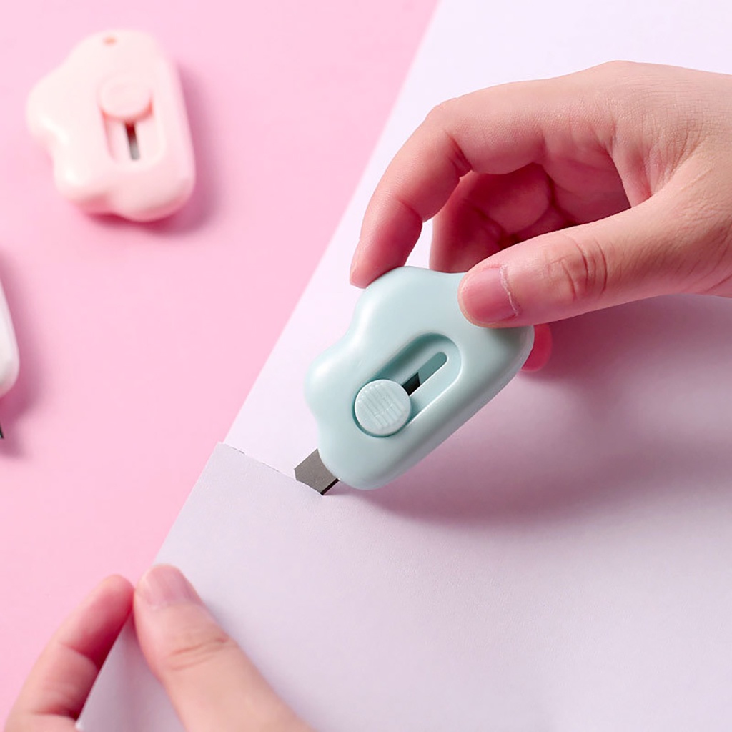 Dao Rọc Giấy Mini Dễ Thương Hình Đám Mây Dùng Unbox Khui Hộp Có Lỗ Treo Chìa Khóa Bỏ Túi Tiện Dụng