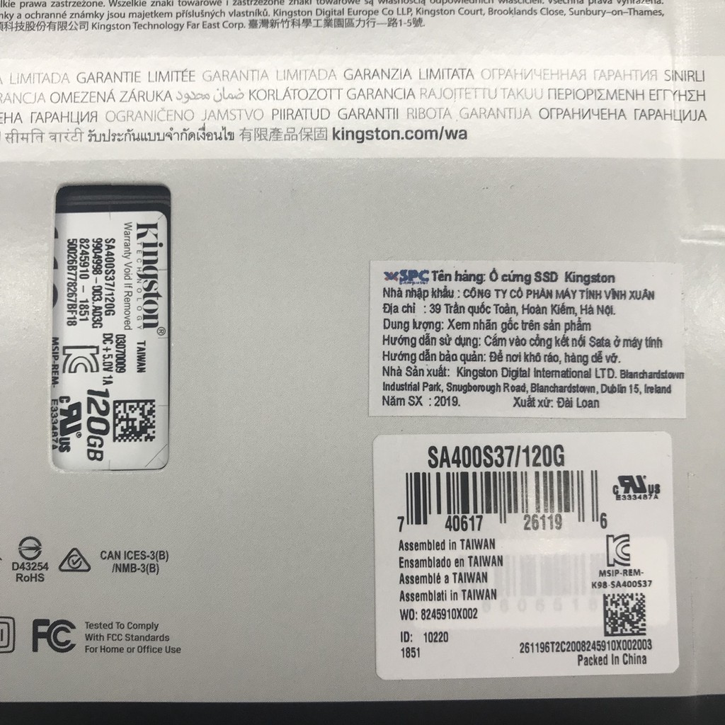 SSD KINGTON UV400 120GB (Hàng chính hãng) Bảo hành 36 tháng