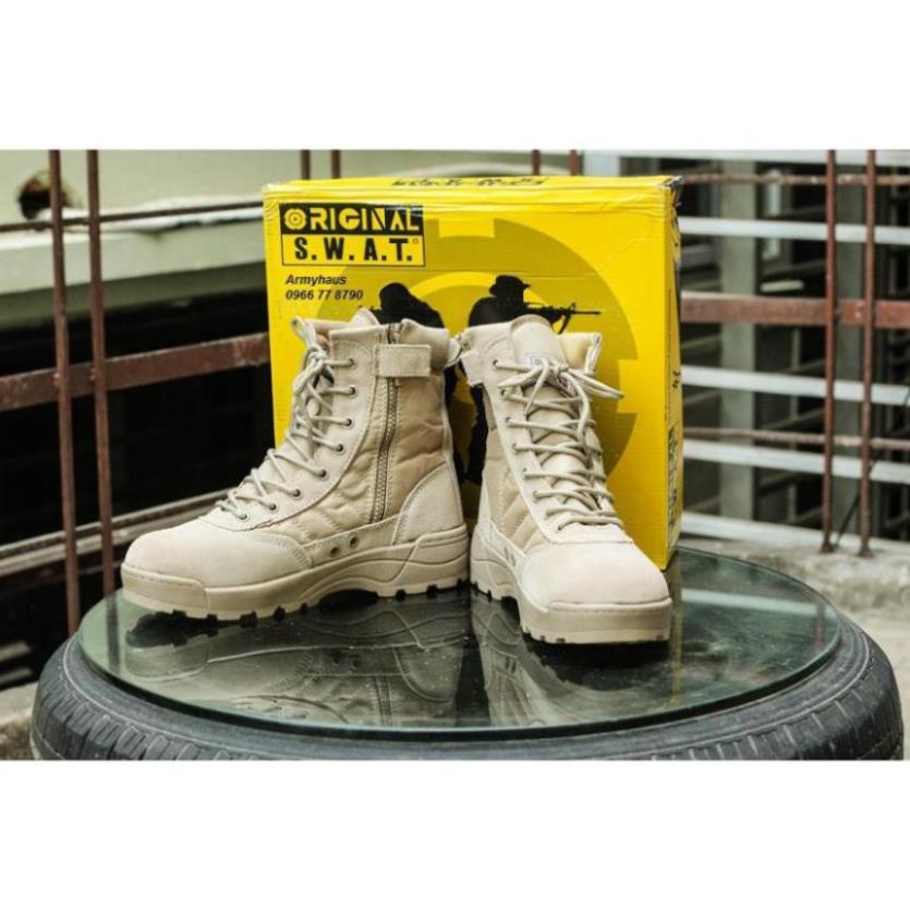 🇱🇷 🍄 ( Chất lượng ) GIÀY PHƯỢT SWAT CAO CỔ, MÀU ĐEN, VÀNG CÁT * new RT '