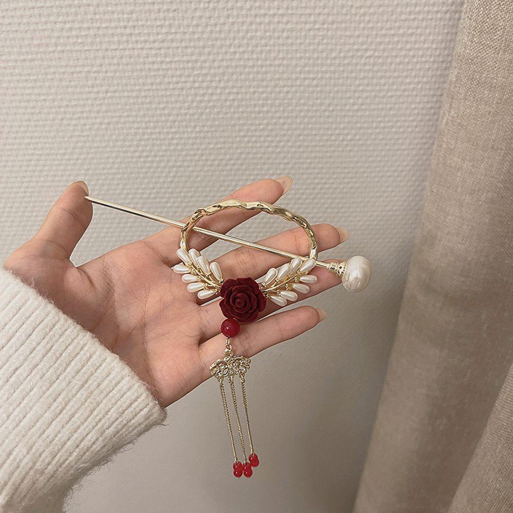 Trâm Cài Tóc Dạng Chuỗi Tua Rua Phong Cách Trung Hoa Cổ Điển Ngọt Ngào