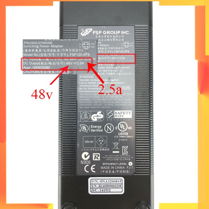 Adapter FSP 48v cho Cisco SG30010P, SG30010PK9 chính hãng bảo hành 12 tháng